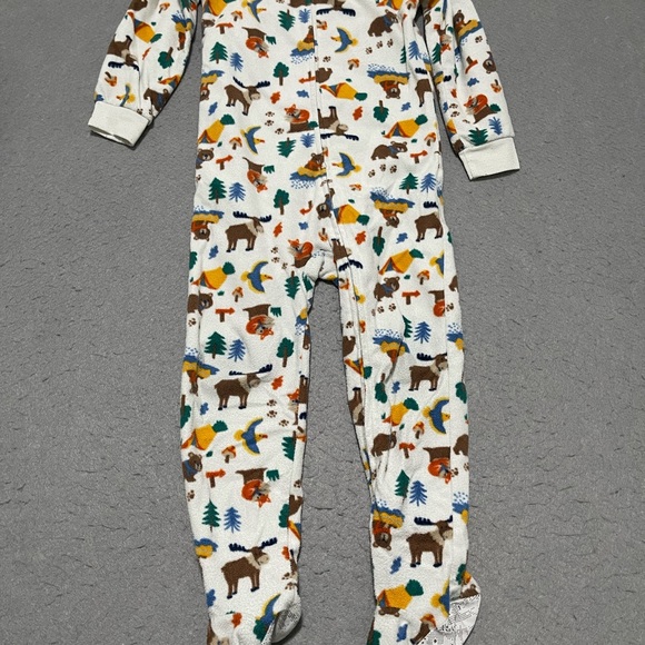 Kids Headquarters Forest Animal Print Footie Pajamas Size 5T - Picture 1 of 4